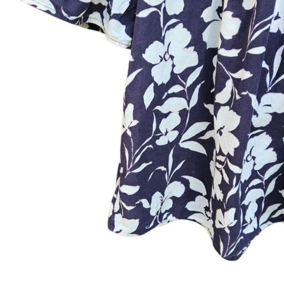 Velvet by Graham & Spencer Idette Printed Cotton Flutter Sleeve Blouse Medium - Picture 4 of 8